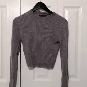 Gray Cropped Sweater